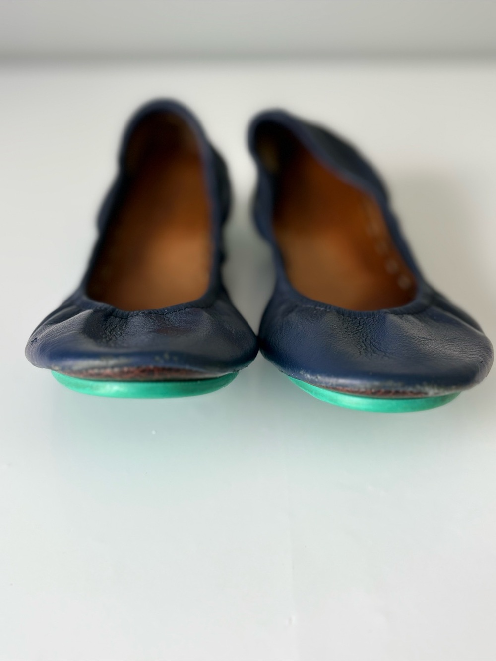 Tieks Navy Blue Leather Ballet Flats Size 7 Foldable Travel Shoes Fair Condition - Picture 8 of 11
